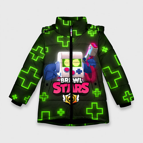 Зимняя куртка для девочки Brawl Stars 8 Bit Classic / 3D-Черный – фото 1