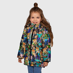 Куртка зимняя для девочки MINECRAFT ПЕРСОНАЖИ, цвет: 3D-черный — фото 2