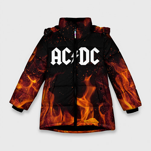 Зимняя куртка для девочки AC DC / 3D-Черный – фото 1