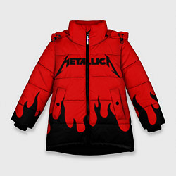 Куртка зимняя для девочки METALLICA, цвет: 3D-черный