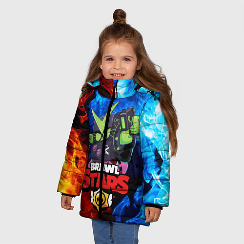 Зимняя куртка для девочки BRAWL STARS VIRUS 8-BIT / 3D-Красный – фото 3