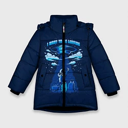Куртка зимняя для девочки Ufo, цвет: 3D-черный