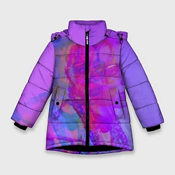 Куртка зимняя для девочки Billie Glitch Пастель, цвет: 3D-черный
