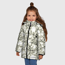 Куртка зимняя для девочки Корги ЧБ, цвет: 3D-светло-серый — фото 2