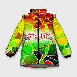 Куртка зимняя для девочки Роблокс, цвет: 3D-светло-серый