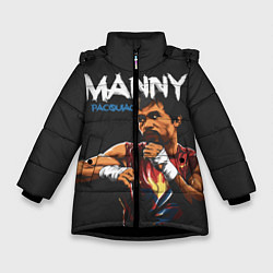Куртка зимняя для девочки Manny, цвет: 3D-черный