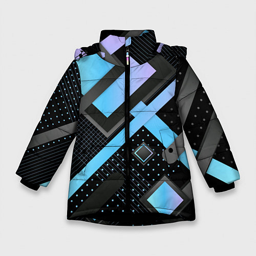 Зимняя куртка для девочки Modern Geometry / 3D-Черный – фото 1
