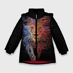 Куртка зимняя для девочки Лев, цвет: 3D-красный
