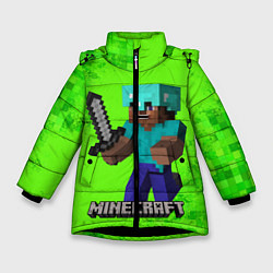 Куртка зимняя для девочки MINECRAFT, цвет: 3D-черный