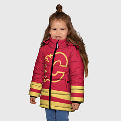 Куртка зимняя для девочки Калгари Флэймз, цвет: 3D-красный — фото 2