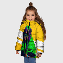 Куртка зимняя для девочки Green Eilish, цвет: 3D-черный — фото 2