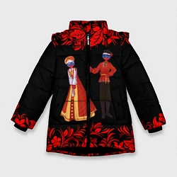 Куртка зимняя для девочки CountryHumans, цвет: 3D-черный