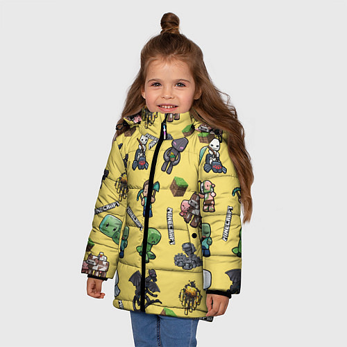 Зимняя куртка для девочки MINECRAFT / 3D-Светло-серый – фото 3