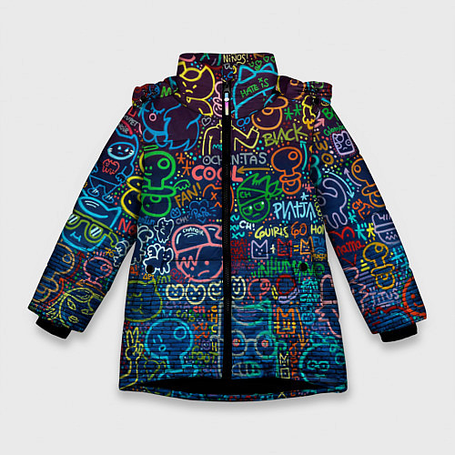 Зимняя куртка для девочки Арт / 3D-Черный – фото 1