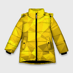 Куртка зимняя для девочки YELLOW ABSTRACT, цвет: 3D-черный