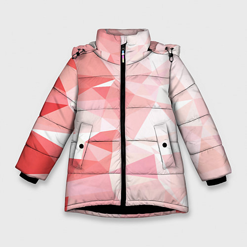 Зимняя куртка для девочки Pink abstraction / 3D-Черный – фото 1