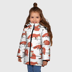 Куртка зимняя для девочки Лисий хвост, цвет: 3D-светло-серый — фото 2