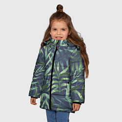 Куртка зимняя для девочки Арт из джунглей, цвет: 3D-черный — фото 2