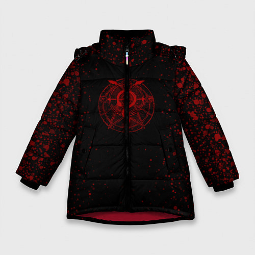 Зимняя куртка для девочки Стальной алхимик / 3D-Красный – фото 1