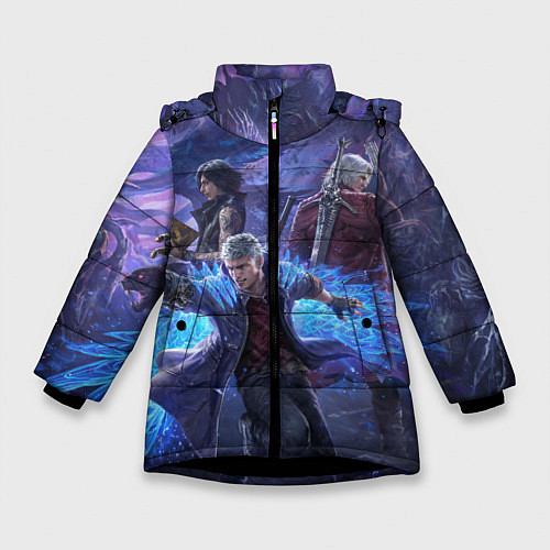 Зимняя куртка для девочки DEVIL MAY CRY / 3D-Черный – фото 1