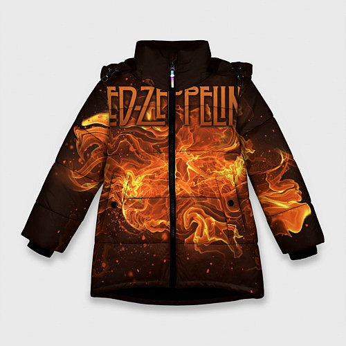 Зимняя куртка для девочки Led Zeppelin / 3D-Черный – фото 1