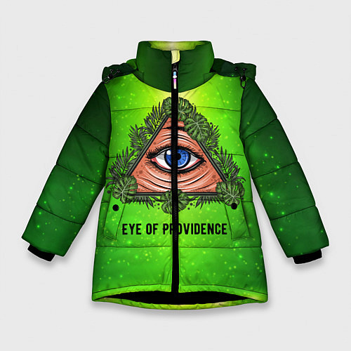 Зимняя куртка для девочки Всевидящее око / 3D-Черный – фото 1