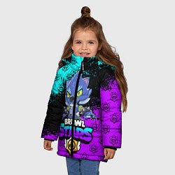 Куртка зимняя для девочки Brawl stars leon оборотень, цвет: 3D-черный — фото 2