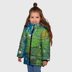 Куртка зимняя для девочки Fortnite карта, цвет: 3D-черный — фото 2