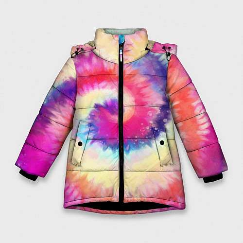 Зимняя куртка для девочки Tie Dye vortex / 3D-Черный – фото 1
