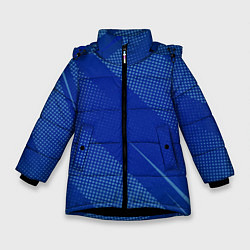 Куртка зимняя для девочки Линейная Абстракция, цвет: 3D-черный