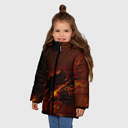 Куртка зимняя для девочки KIMETSU NO YAIBA, цвет: 3D-красный — фото 2