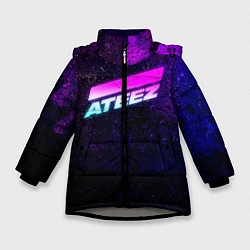 Куртка зимняя для девочки ATEEZ neon, цвет: 3D-светло-серый