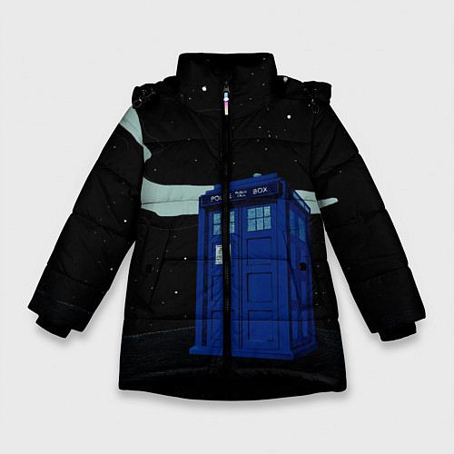 Зимняя куртка для девочки ТАРДИС / 3D-Черный – фото 1