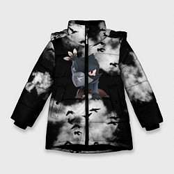 Куртка зимняя для девочки Ворон, цвет: 3D-черный