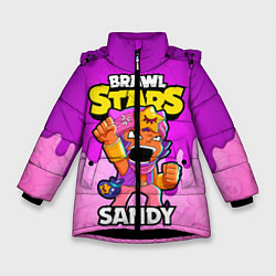 Куртка зимняя для девочки BRAWL STARS SANDY, цвет: 3D-черный