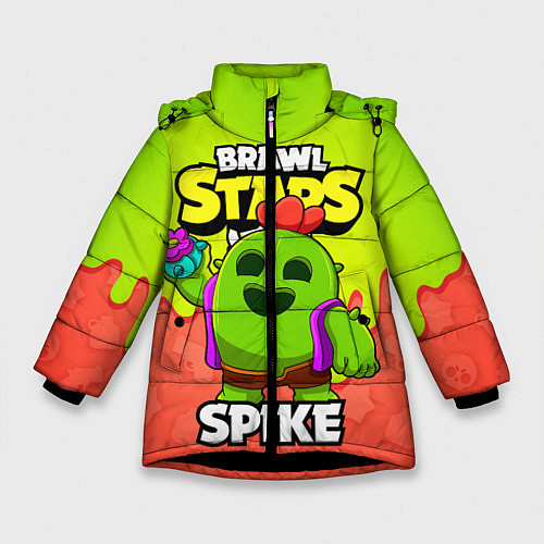 Зимняя куртка для девочки BRAWL STARS SPIKE / 3D-Черный – фото 1