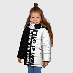 Куртка зимняя для девочки Life is Real, цвет: 3D-черный — фото 2