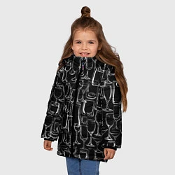 Куртка зимняя для девочки Стеклянный бармен, цвет: 3D-черный — фото 2