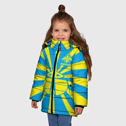 Куртка зимняя для девочки Космические войска, цвет: 3D-черный — фото 2