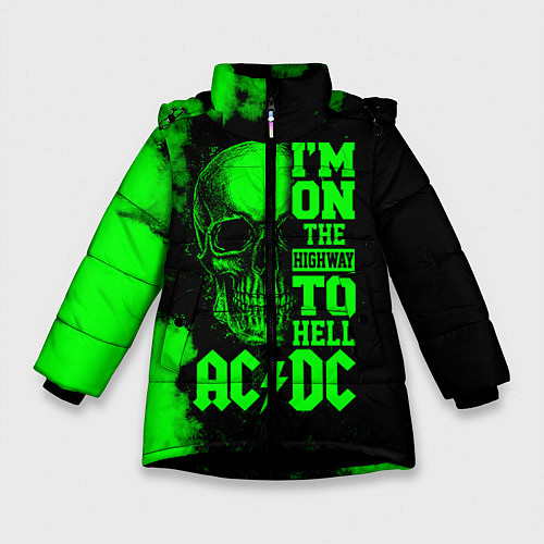 Зимняя куртка для девочки I'm on the highway to hell ACDC / 3D-Черный – фото 1