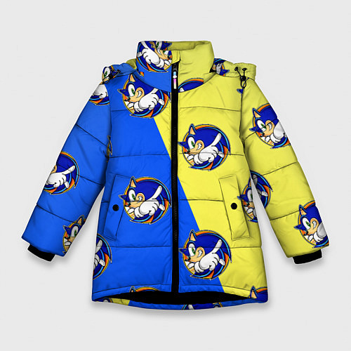 Зимняя куртка для девочки Sonic - Соник / 3D-Черный – фото 1