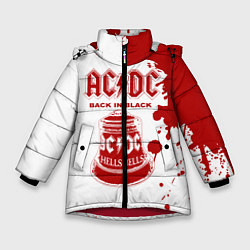 Куртка зимняя для девочки ACDC Back in Black, цвет: 3D-красный