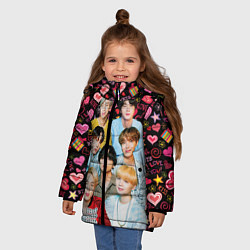 Куртка зимняя для девочки I Love BTS, цвет: 3D-черный — фото 2