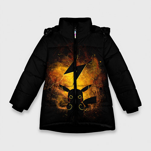 Зимняя куртка для девочки Пикачу / 3D-Черный – фото 1