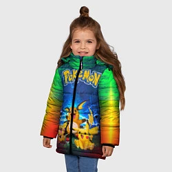 Куртка зимняя для девочки Pikachu, цвет: 3D-красный — фото 2