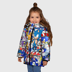 Куртка зимняя для девочки SONIC PATTERN, цвет: 3D-черный — фото 2