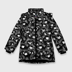 Куртка зимняя для девочки Ъуъ съуки в маске, цвет: 3D-черный