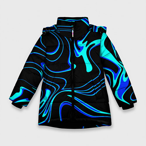 Зимняя куртка для девочки Абстракция / 3D-Черный – фото 1