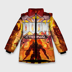 Куртка зимняя для девочки DOOM Eternal, цвет: 3D-черный