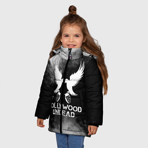 Зимняя куртка для девочки Hollywood Undead / 3D-Светло-серый – фото 3